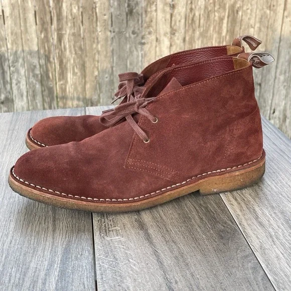 RM Williams Desert Chukka Boots Men 11 / AU 10 Red Suede Leather Lace Australia